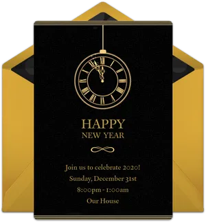 New Year2020 Invitation Card PNG