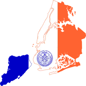 New York City Boroughs Map PNG Image