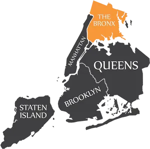 New York City Boroughs Map PNG Image