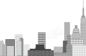 New York City Skyline Illustration PNG Image