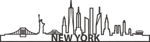 New York City Skyline Silhouette PNG Image