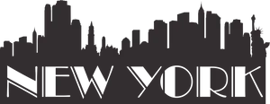 New York City Skyline Silhouette PNG Image