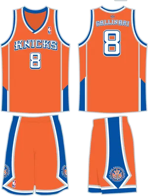 New York Knicks Basketball Uniform Gallinari8 PNG Image