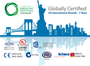 New York Skylineand Certification Logos PNG Image