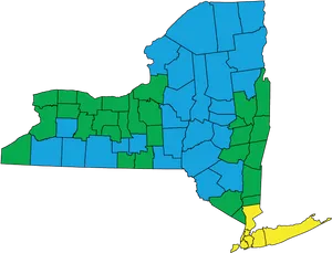 New York State Color Coded Map PNG Image