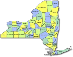 New York State County Map PNG Image