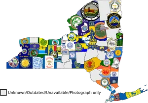 New York State County Seals Map PNG Image