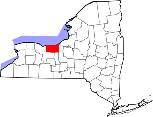 New York State Mapwith Red Highlighted County PNG Image