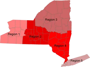 New York State Regional Division Map PNG Image