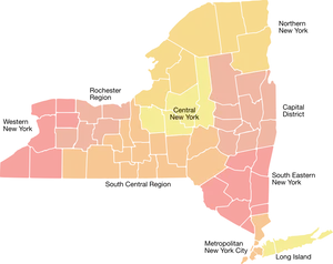 New York State Regional Divisions Map PNG Image