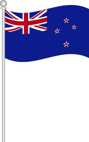 New Zealand Flag Waving PNG Image