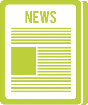 News Icon Green Background PNG Image