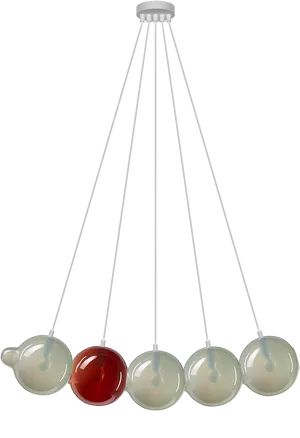 Newton's Cradle Pendulum Physics Demonstration PNG Image