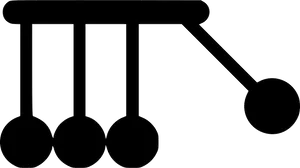 Newton's Cradle Pendulum Silhouette PNG Image