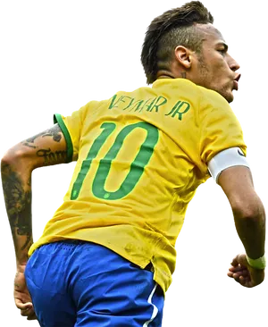 Neymar Brazil Jersey Number10 PNG Image