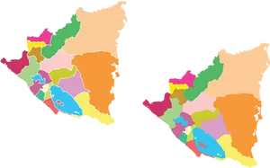 Nicaragua Political Division Map PNG Image