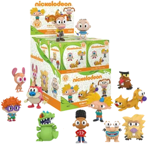 Nickelodeon Vinyl Figures Collection PNG Image