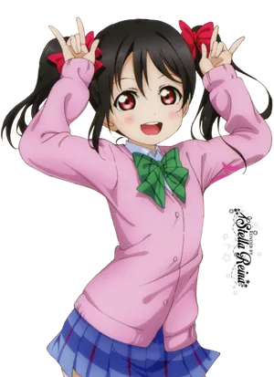 Nico Yazawa Cute Pose Love Live PNG Image