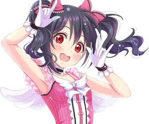 Nico Yazawa Idol Pose PNG Image