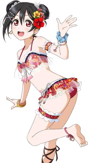 Nico Yazawa Summer Festival Outfit PNG Image