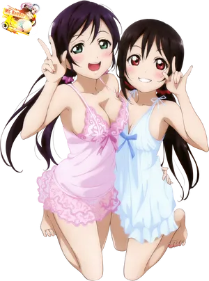 Nicoand Nozomi Summer Fun PNG Image