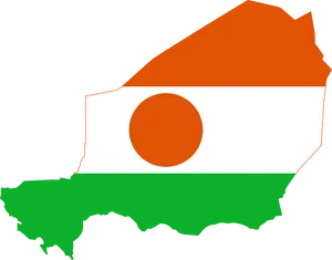 Niger Flag Map Outline PNG Image