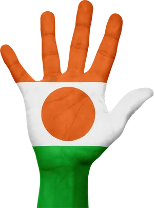 Niger Flag Painted Hand PNG Image