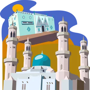 Niger Mosque Illustration PNG Image