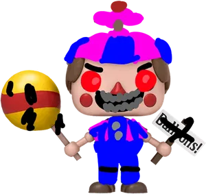 Nightmare Freddy Funko Pop Figure PNG Image