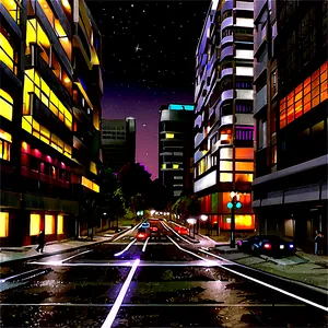 Nighttime City Street Png Aud PNG Image