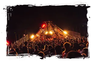 Nighttime Festival Crowd Gathering PNG Image