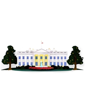 Nighttime Illuminated White House Png 06252024 PNG Image