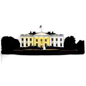 Nighttime Illuminated White House Png Vpm PNG Image