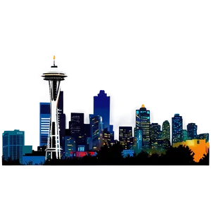 Nighttime Seattle Skyline View Png 06252024 PNG Image