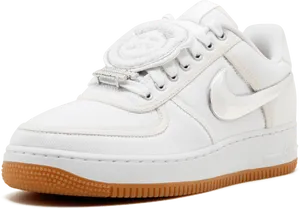 Nike Air Force1 White Gum Sole PNG Image