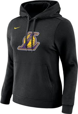 Nike Lakers Logo Hoodie Black PNG Image