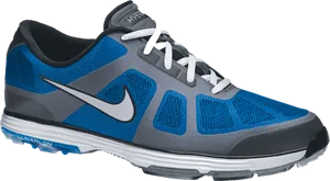 Nike Lunarglide Blue Gray Sneaker PNG Image