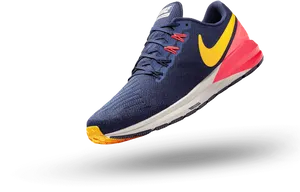 Nike Running Shoe Blueand Yellow PNG Image