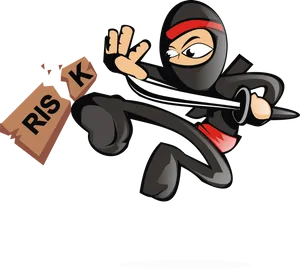 Ninja Cutting Risk Concept PNG Image