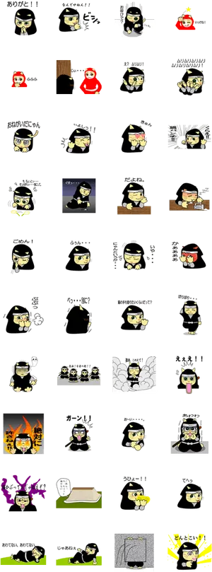 Ninja Hattori Emoticon Collection PNG Image