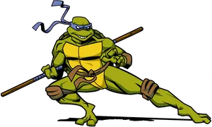 Ninja Turtle With Bo Staff PNG Image