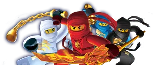 Ninjago Ninja Team Action Pose PNG Image