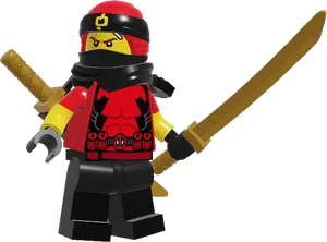 Ninjago_ Red_ Ninja_ Minifigure_with_ Sword PNG Image