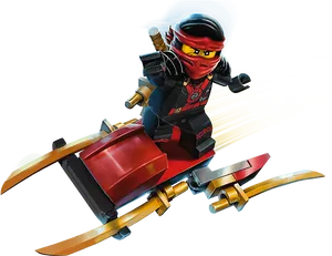 Ninjago Red Ninja Speedingon Motorcycle PNG Image