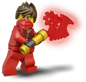 Ninjago Red Ninjawith Spinjitzu Power PNG Image