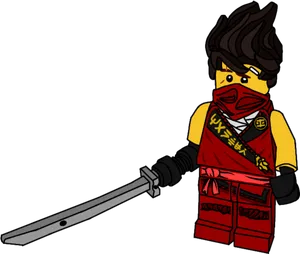 Ninjago Red Ninjawith Sword PNG Image