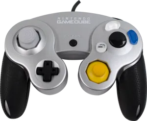 Nintendo Game Cube Controller Silver PNG Image