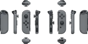 Nintendo Switch Joy Con Controllers Exploded View PNG Image