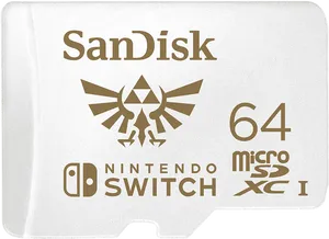 Nintendo Switch San Disk64 G B Micro S D X C Card PNG Image