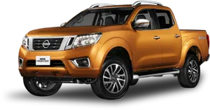 Nissan Frontier Orange Pickup Truck PNG Image